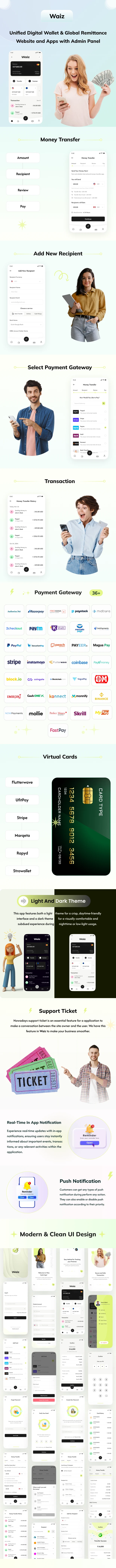 Waiz - Digital Wallet and Remittance App and Website with Admin Panel - 2