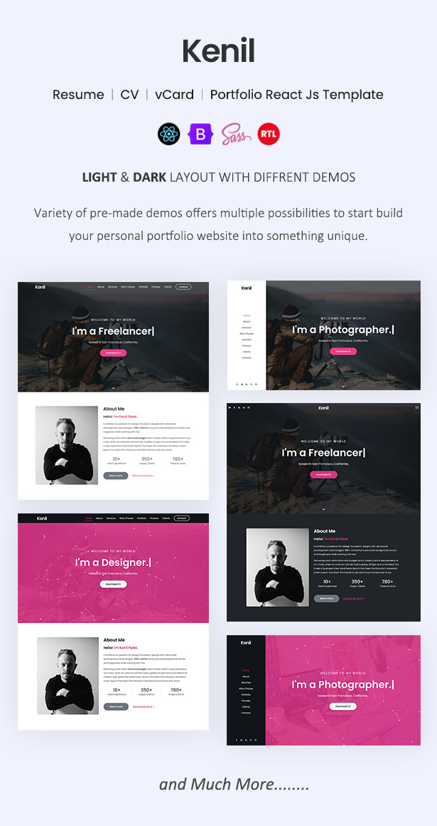 one page personal portfolio website template
