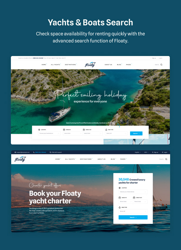 Floaty - Boat & Yacht Rental WordPress Theme