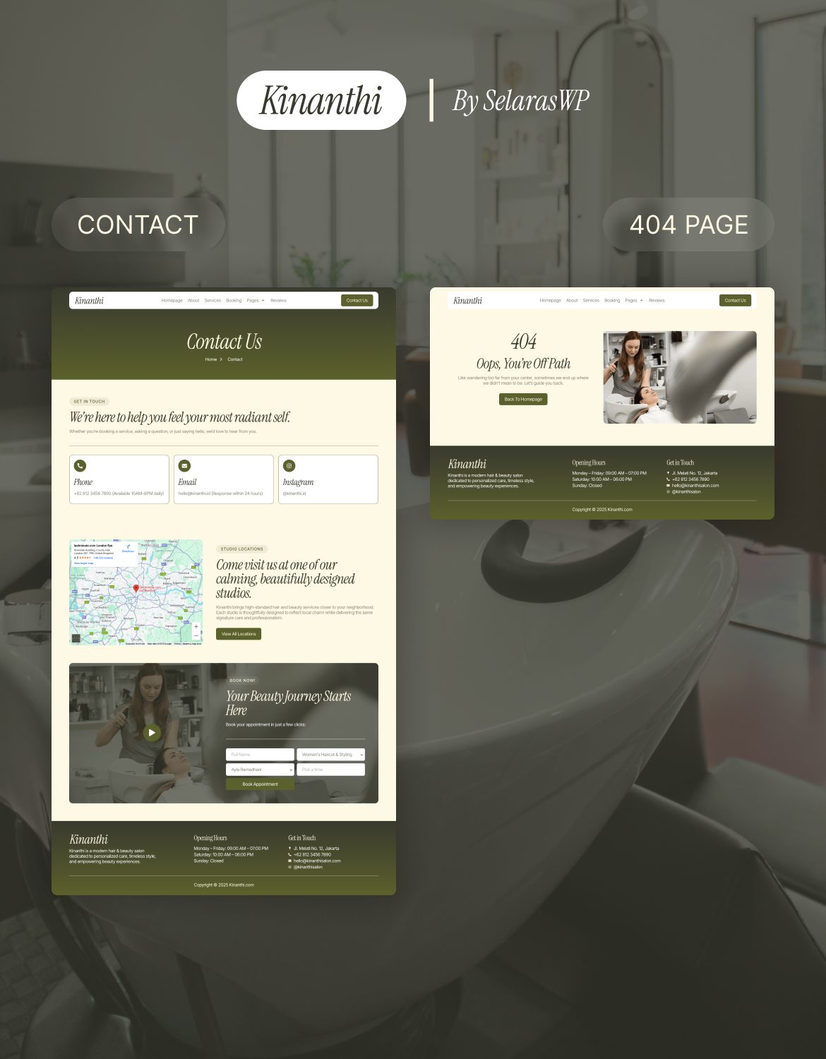 Kinanthi - Hair Stylist & Beauty Salon Elementor Template Kit - 6