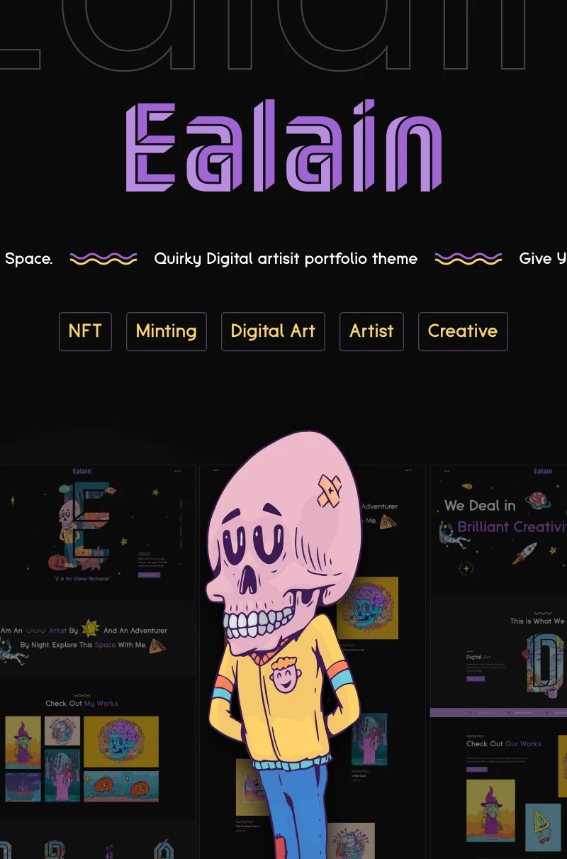 Ealain | Digital Artist Creative Portfolio WordPress Theme + Figma - 7