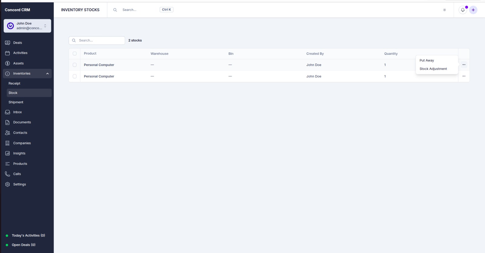 Inventory Management Module for Concord CRM - 7