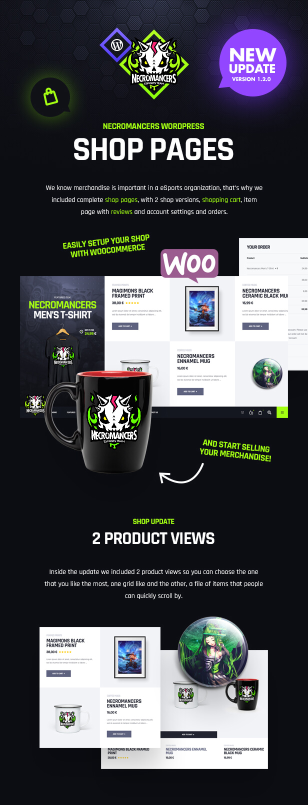 Necromancers - eSports & Gaming Team WordPress Theme - Shop Update