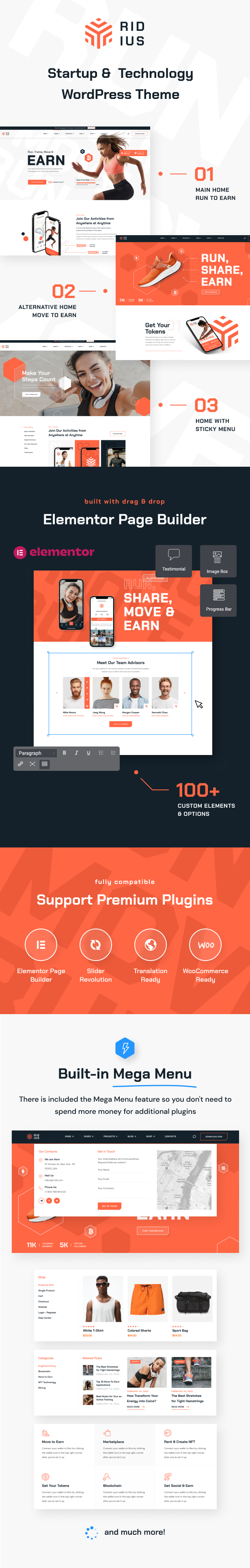 Ridius - Startup & Technology WordPress Theme - 1