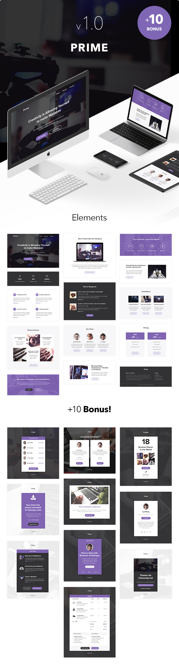 Prime + 10 Notify Templates & Themebuilder - 1