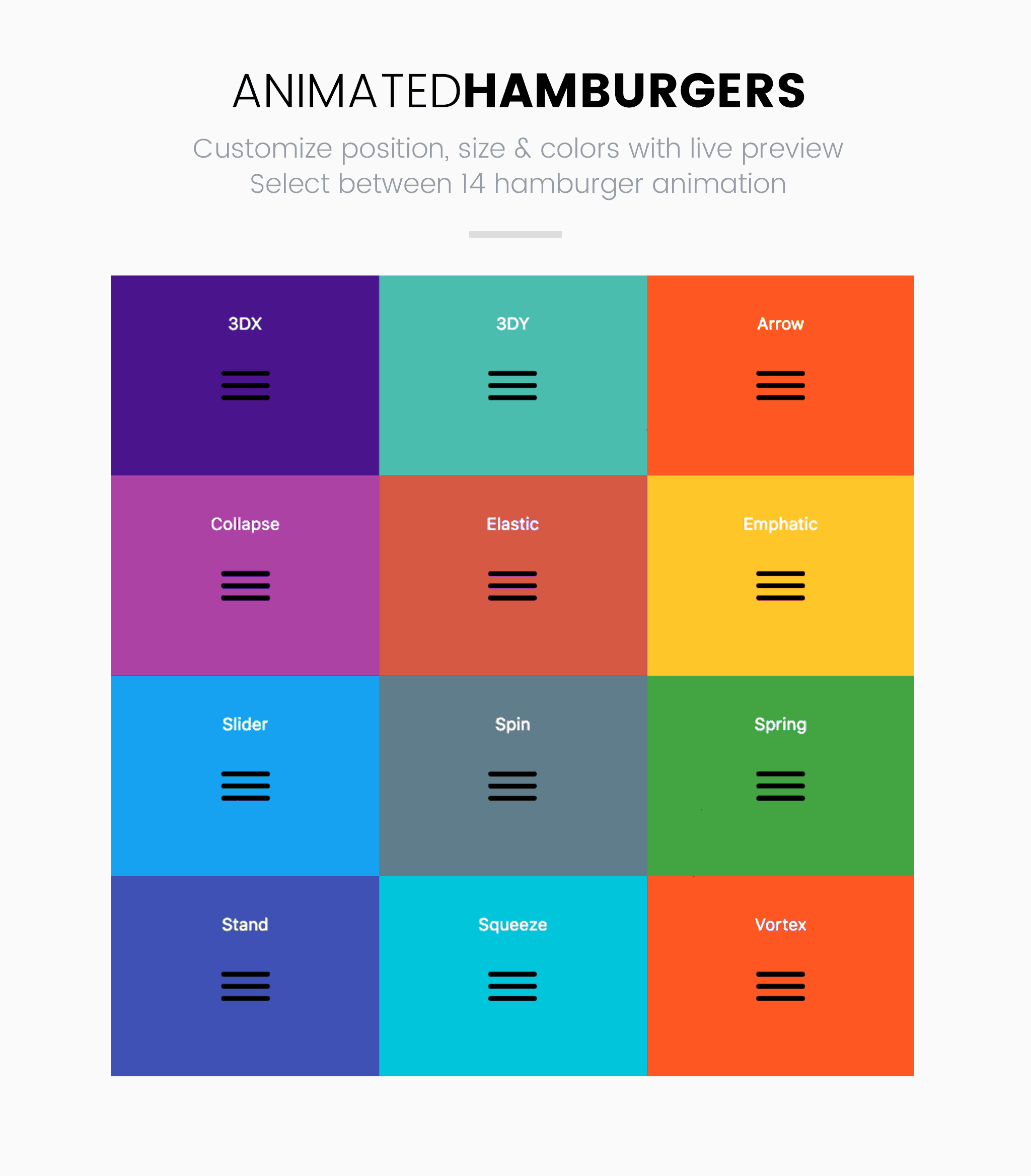 Slick Menu - Animated Hamburgers