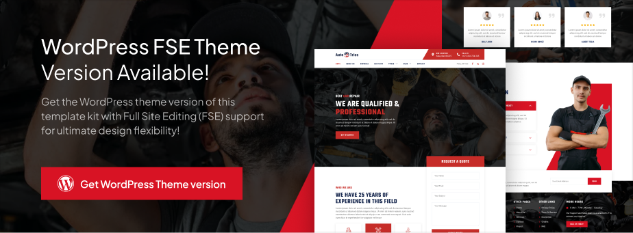 AutoTrics – Car Repair & Auto Service Elementor Template Kit - 1