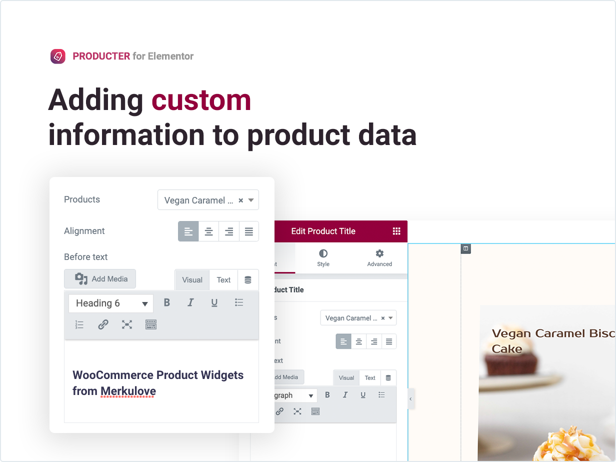 Adding custom information to product data