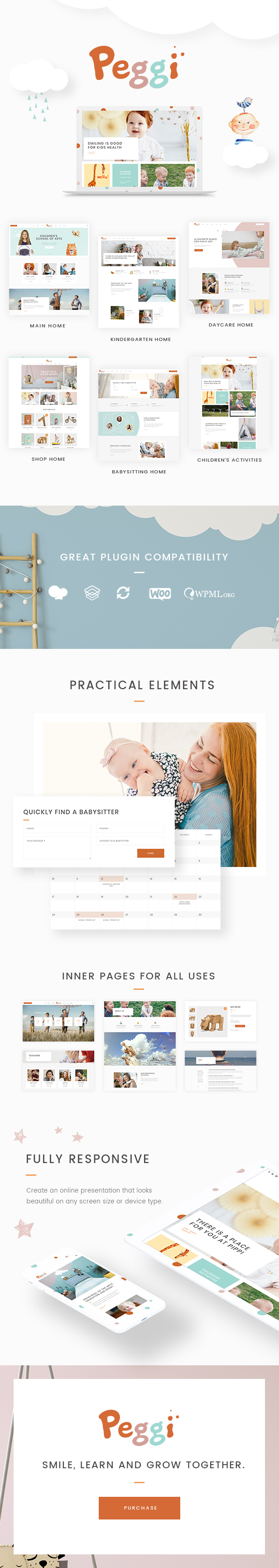 Peggi - Multipurpose Children WordPress Theme - 1
