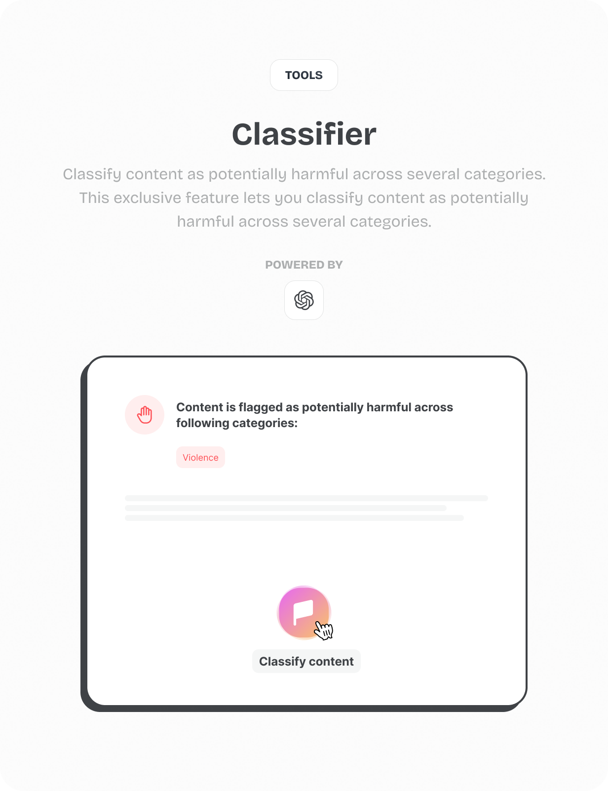 AI Classifier - Classify content @heyaikeedo #aikeedo