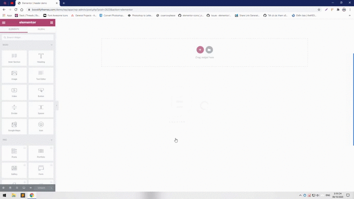 Header Footer builder