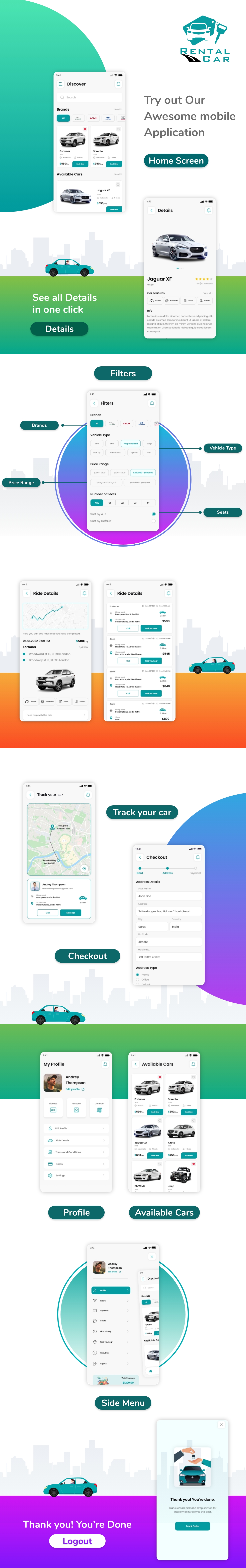 Rental Car Ui-Kit Flutter 2.10 Support - 1