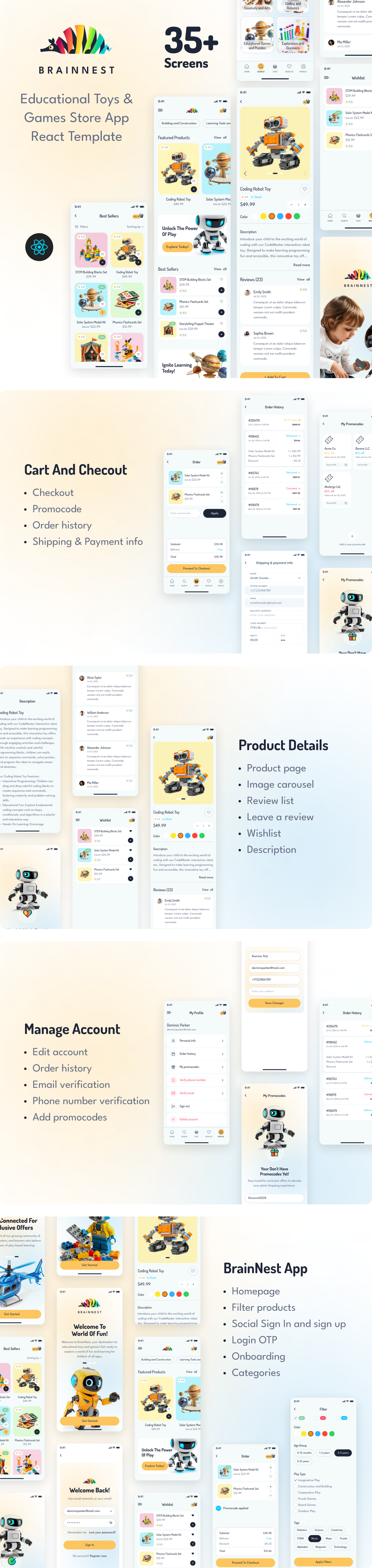 BrainNest - Educational Toys & Games Store React Mobile App | PWA - 3