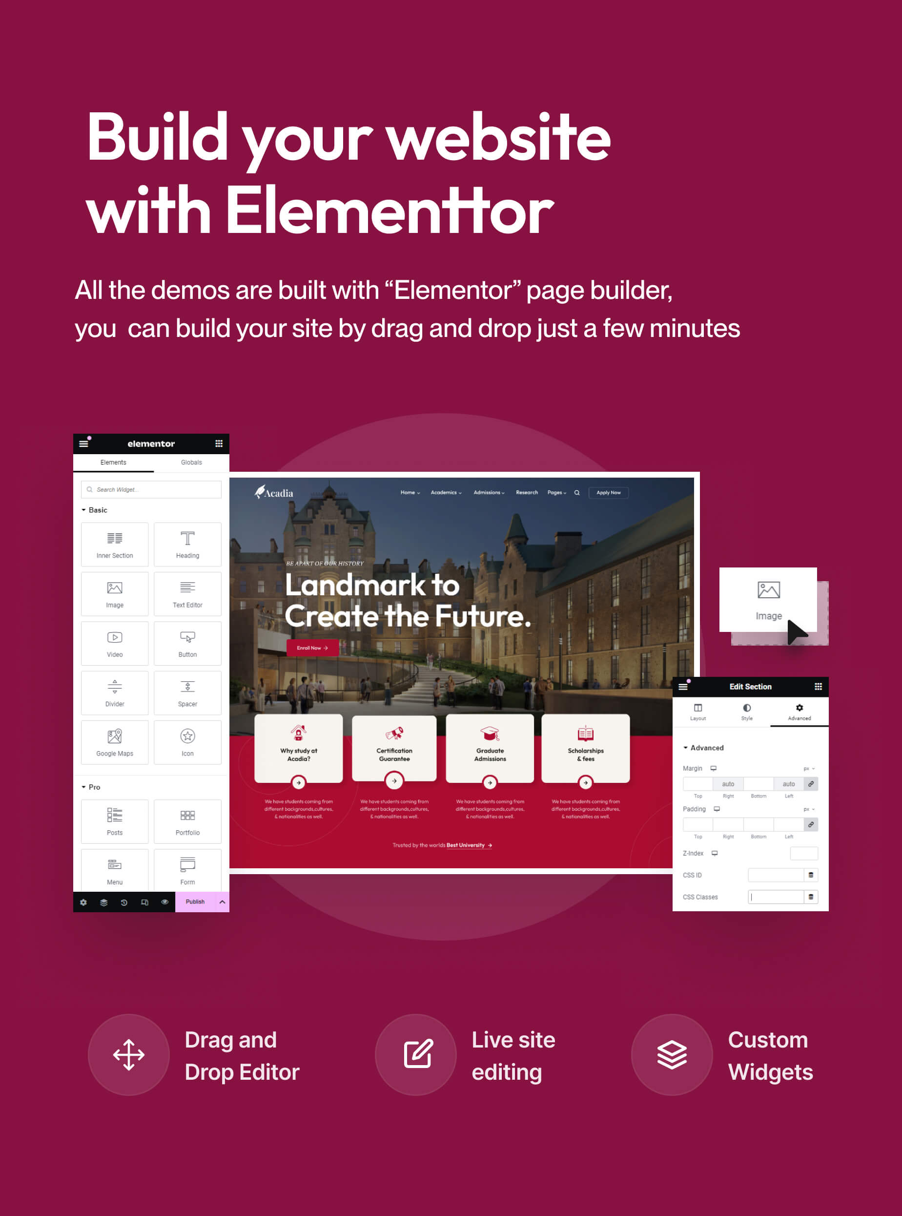 Education WordPress Theme For University & Online Course - Acadia