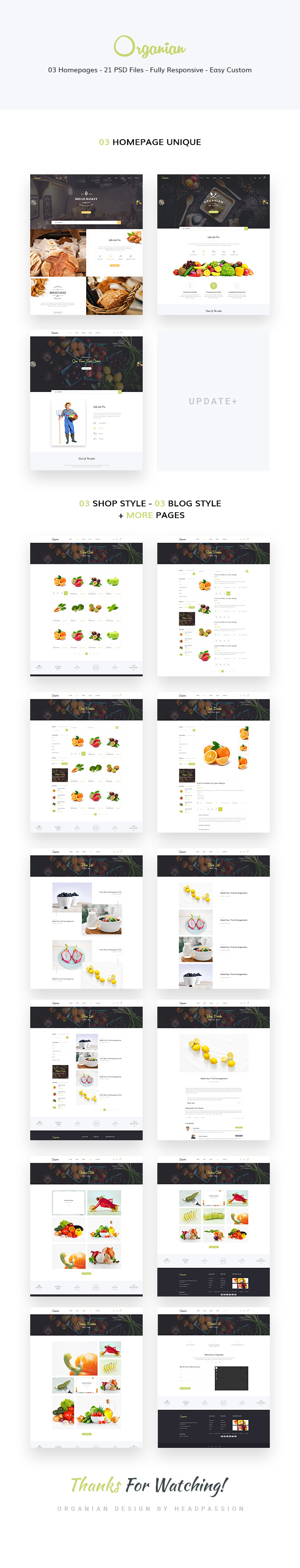 Organian - Multiconcept Organic Store PSD Template - 1