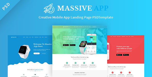 Massive APP Landing Page PSD Template