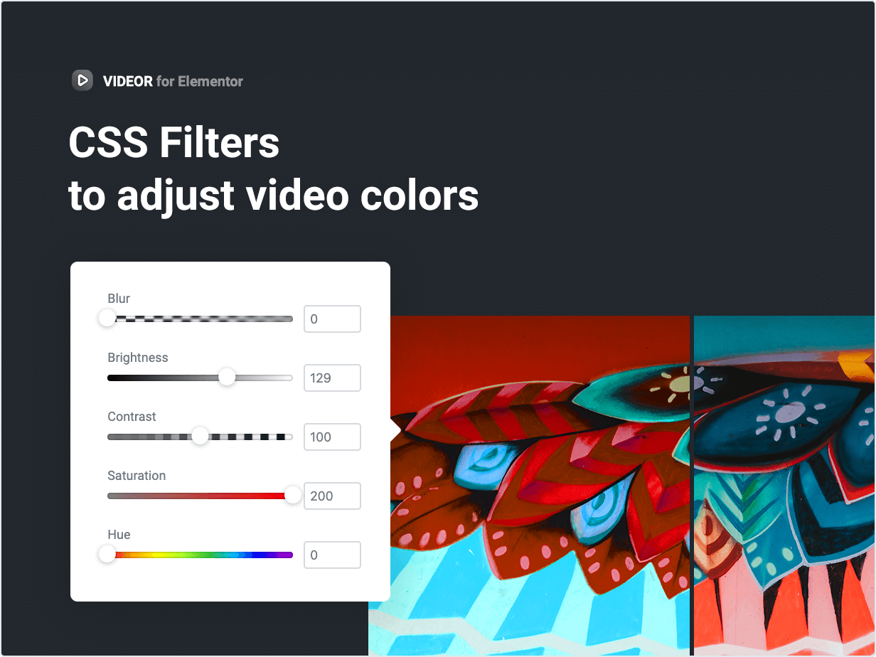 CSS Filters to adjust video colors