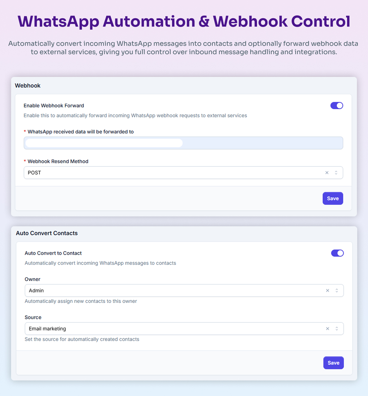 WhatsApp Cloud API Integration & Automation Module for Concord CRM - 5