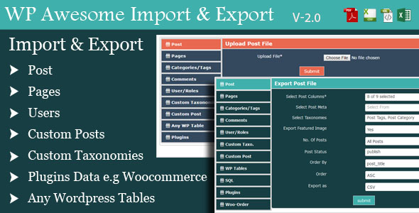 Wordpress Awesome Import & Export Plugin - CodeCanyon Item for Sale