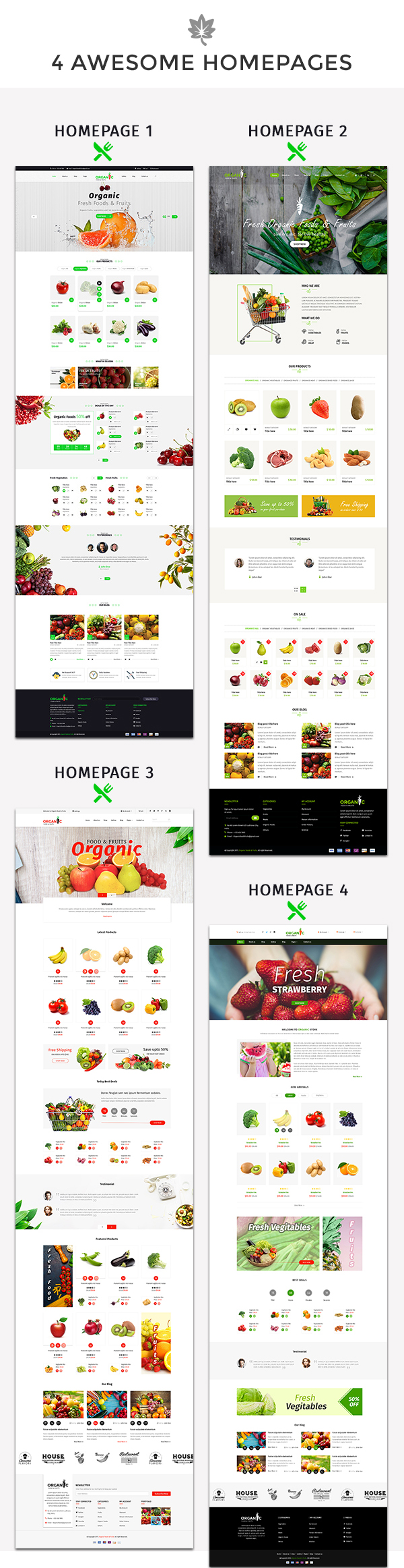 Organic Food and Fruits Template