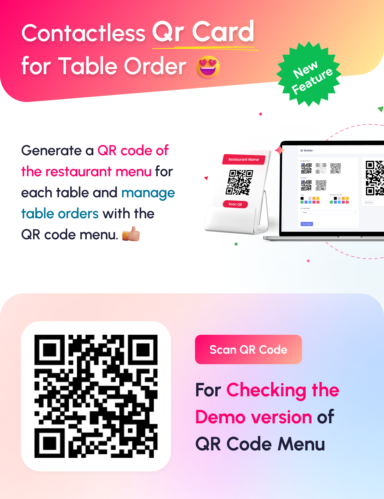 Contactless Qr Menu Order and Qr table ordering system