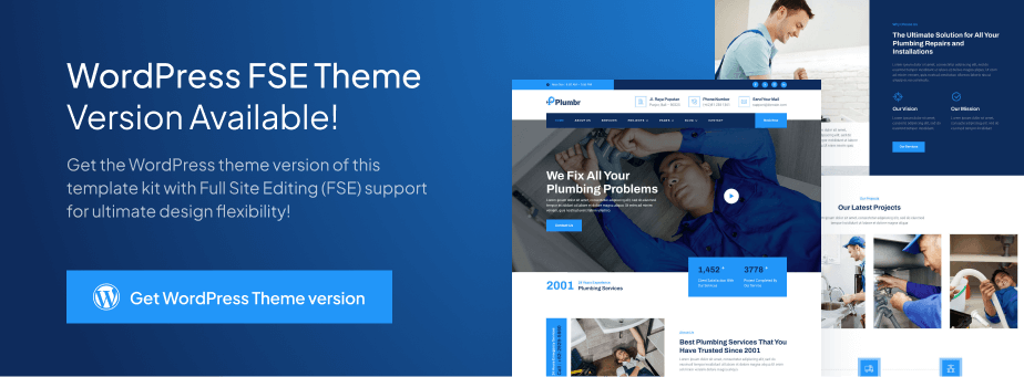 Plumbr – Plumbing Services Elementor Template Kit - 1