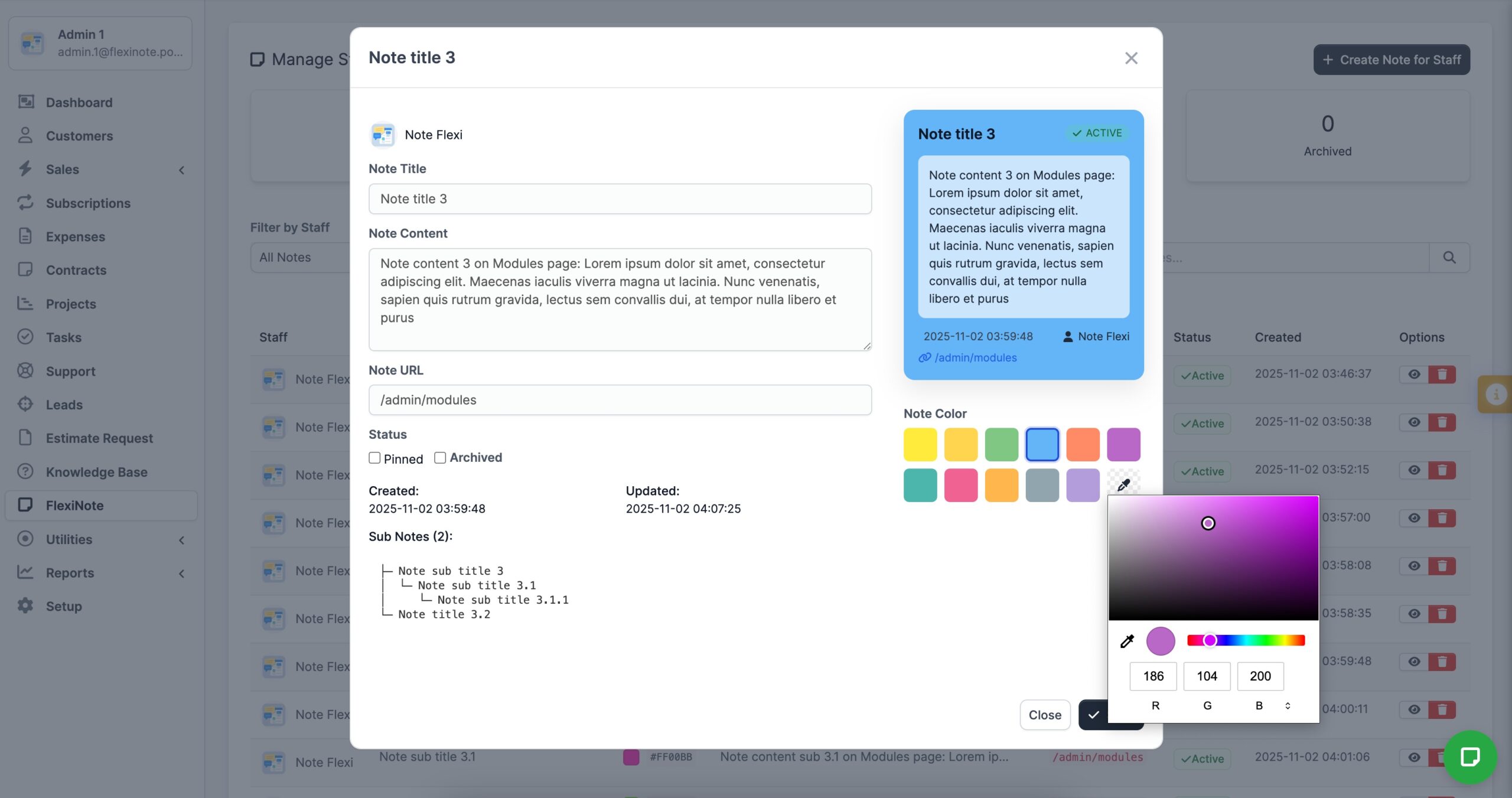 FlexiNote for Perfex CRM - 5