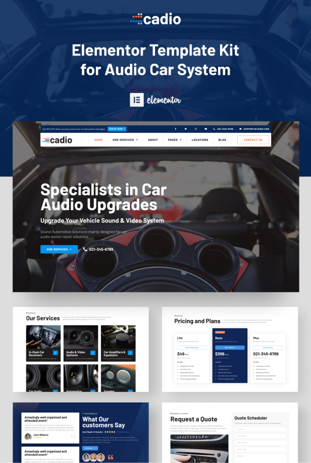 Car audio workshop website template