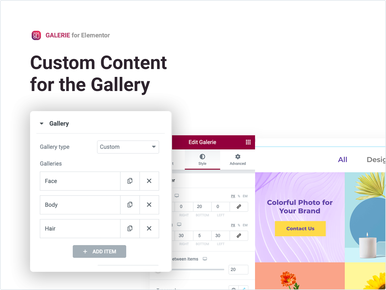 Custom Content for the Gallery