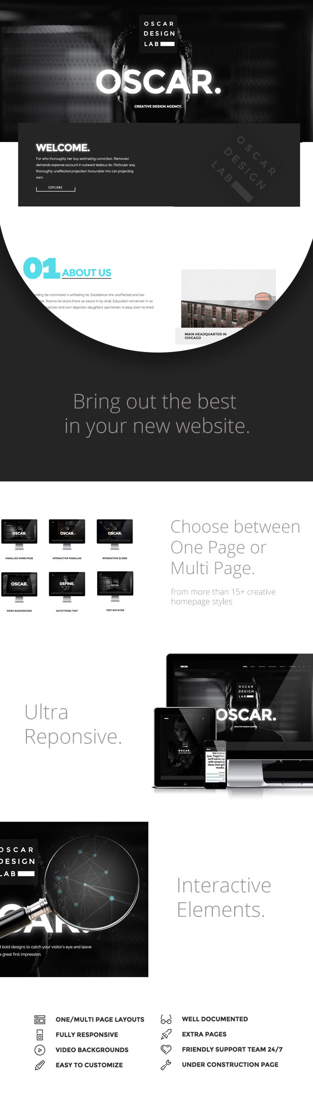 oscar minimal html template description