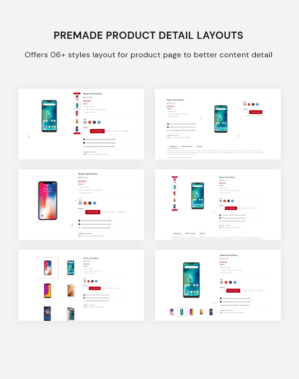 Premade Product Detail Layouts