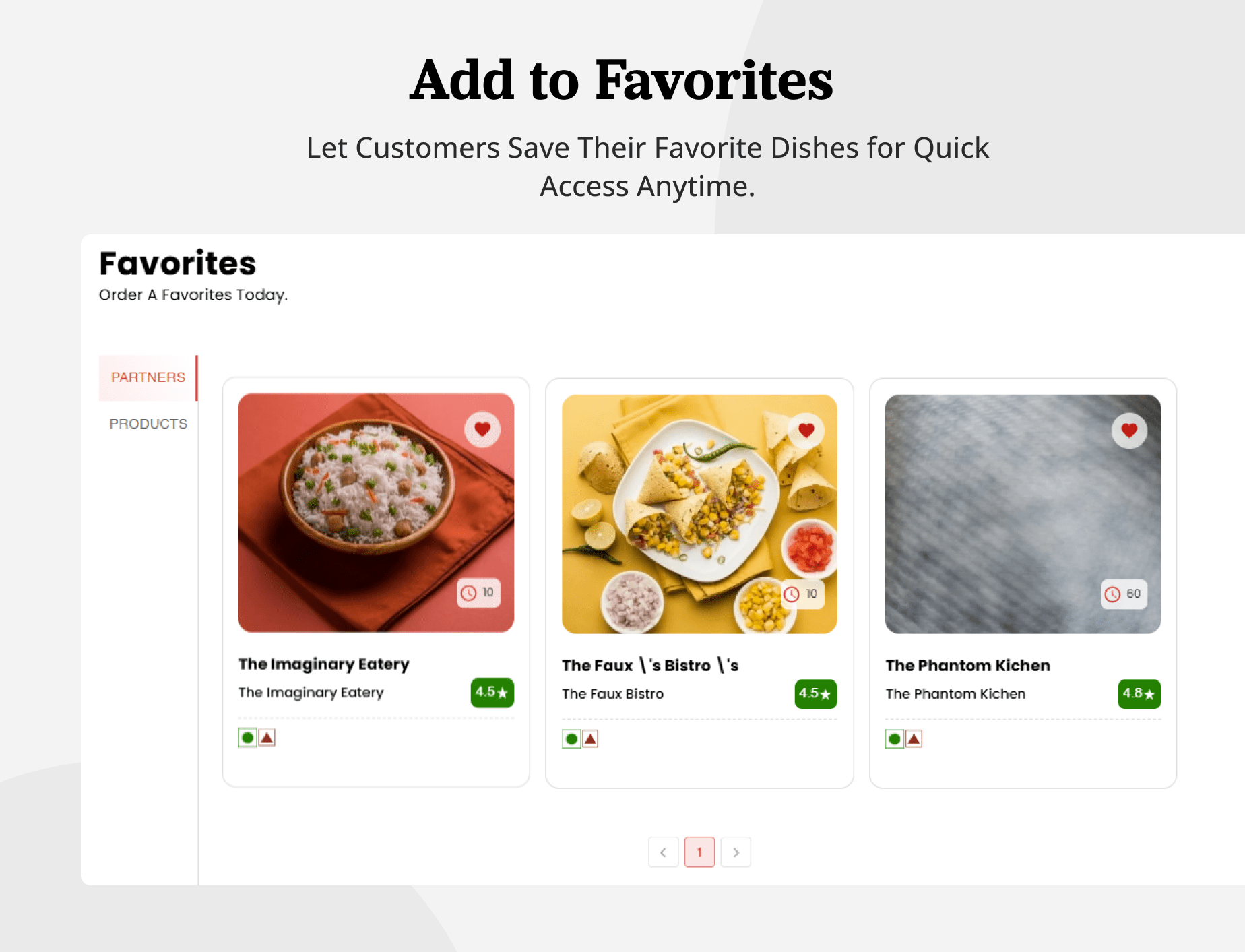 eRestro Web - Add to favorite