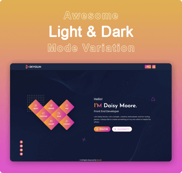 Devolin - Personal Portfolio HTML Template - 1