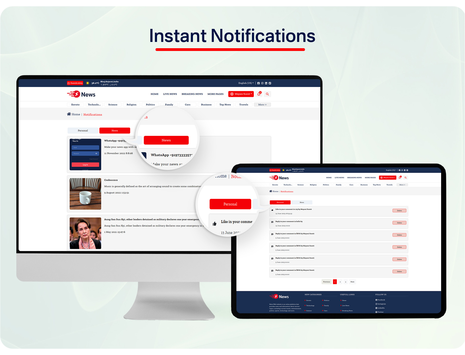 Aplicativo de notícias e Web -Flutter News App para Android e IOS |  Site de notícias com painel de administração - 20