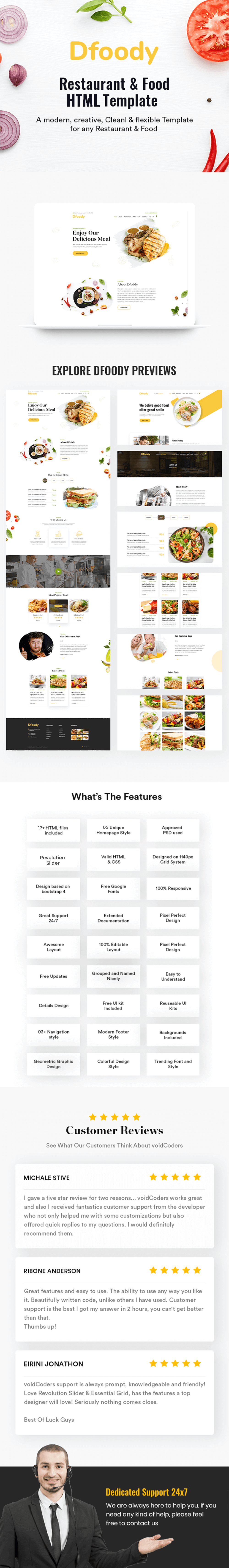 Dfoody - Restaurant HTML5 Template With RTL Support - 1