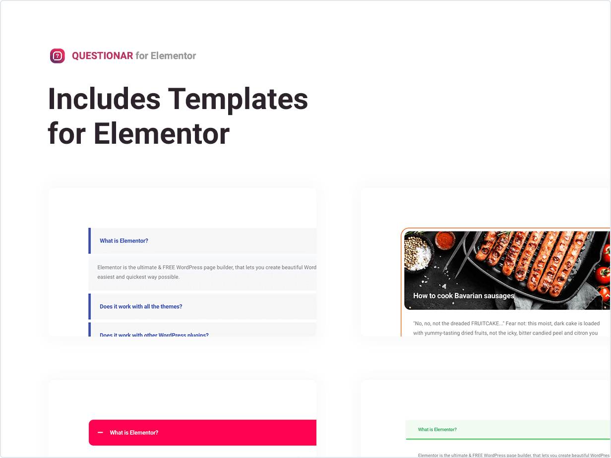 Includes Templates for Elementor