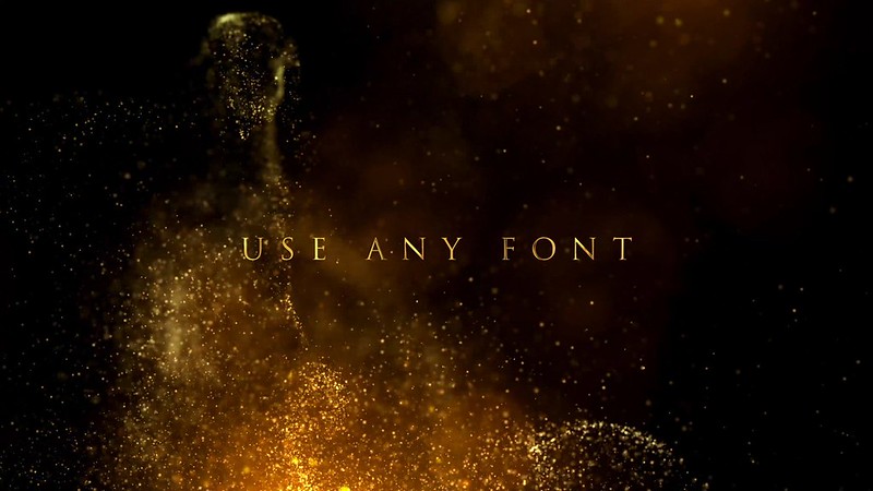 4K golden particles swirls on the black background with bokeh and starglow glitter video