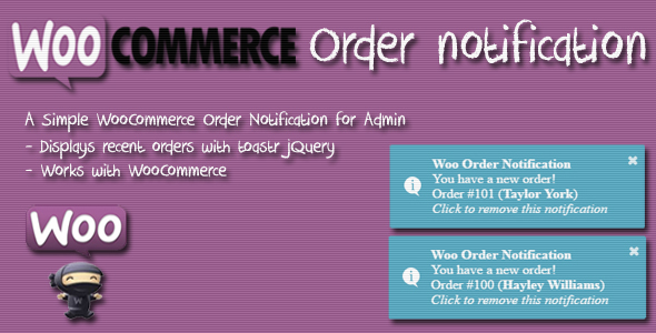Woo Order Notification (WordPress Plugin) - CodeCanyon Item for Sale