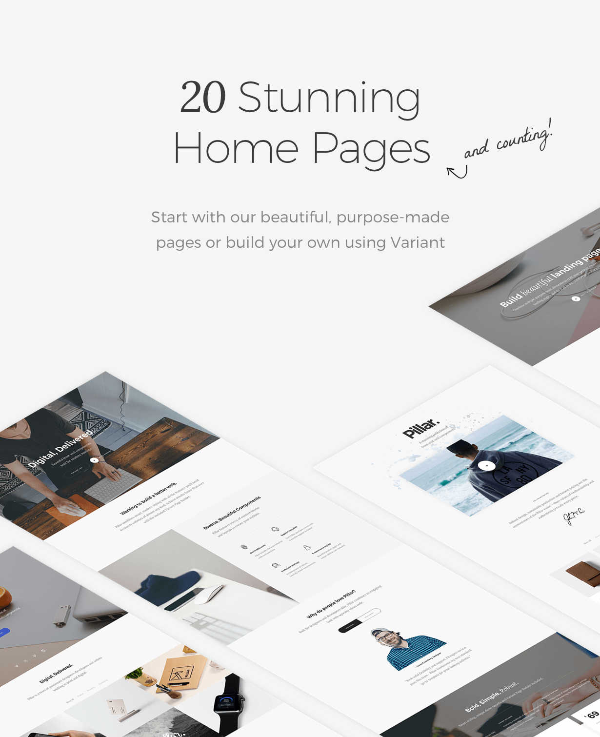 Pillar - 20 stunning homepages