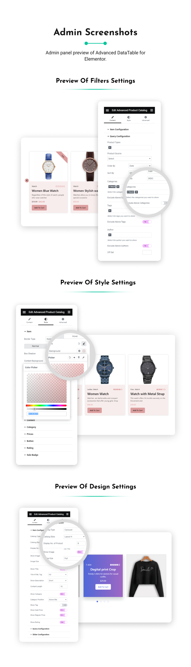 Admin Screenshots - Advanced Product Catalog for WooCommerce