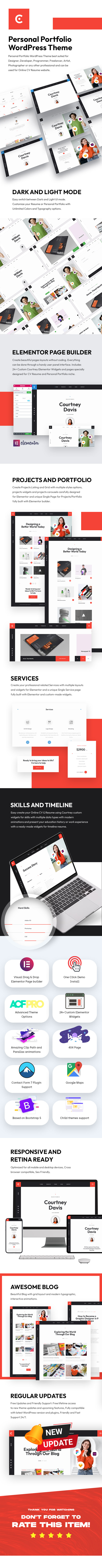 Courtney - Personal Portfolio WordPress Theme - Description 1