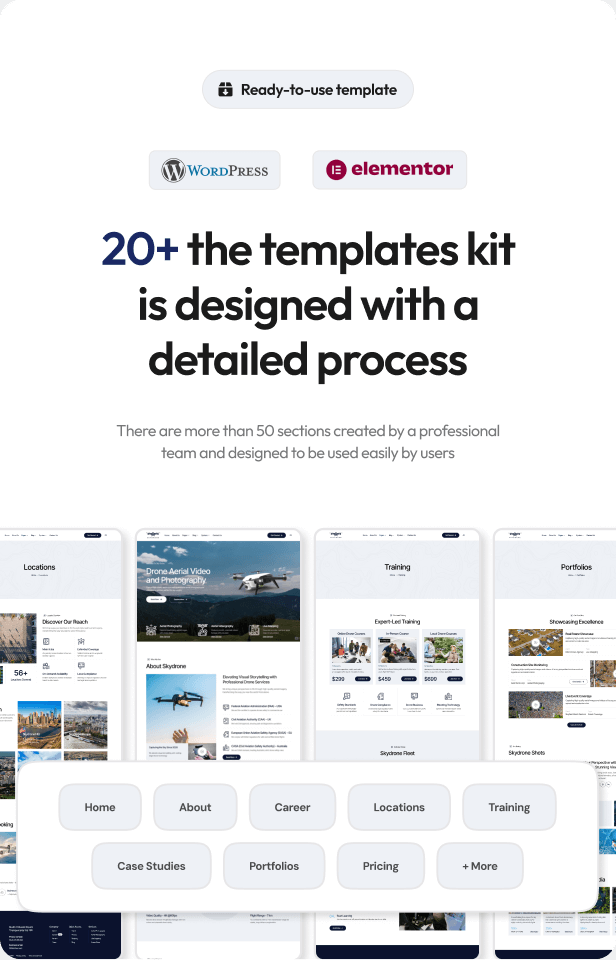 Skydrone - Drone Aerial Video & Photography Elementor Template Kit - 3