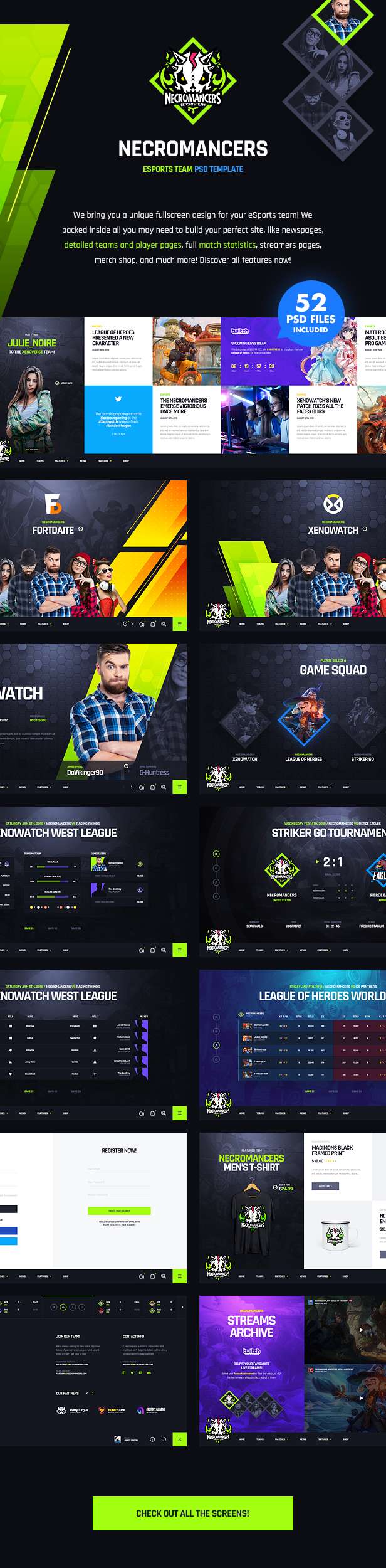 Necromancers - eSports Team PSD Template - 12