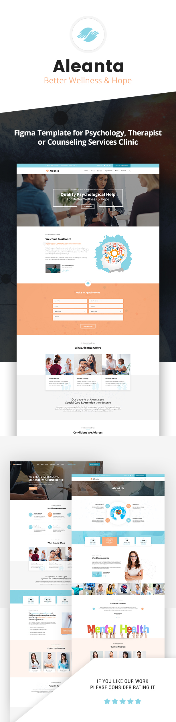 Aleanta - Psychology  Figma Template - 2