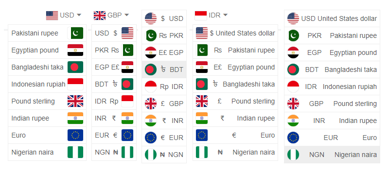 APS Currency Switcher Styles