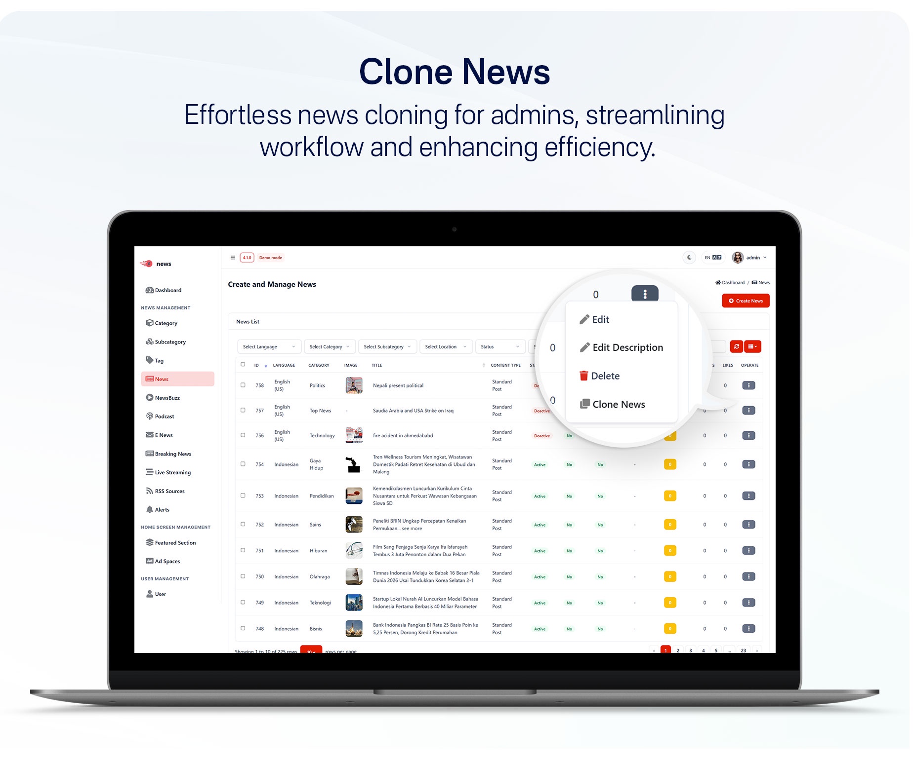 Clone News