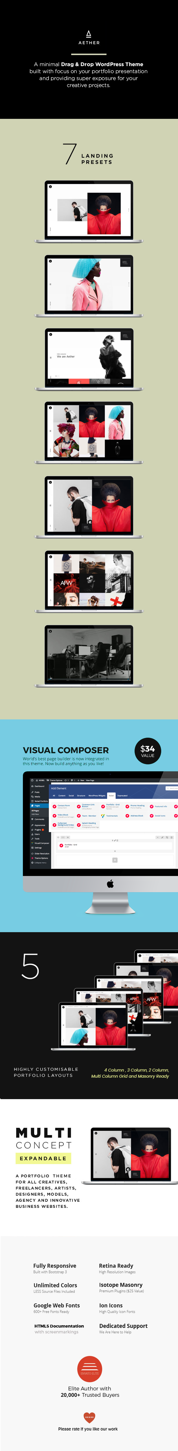 Aether - WordPress Minimal & Enjoyable Multi-Concept Portfolio / Agency Theme - 2