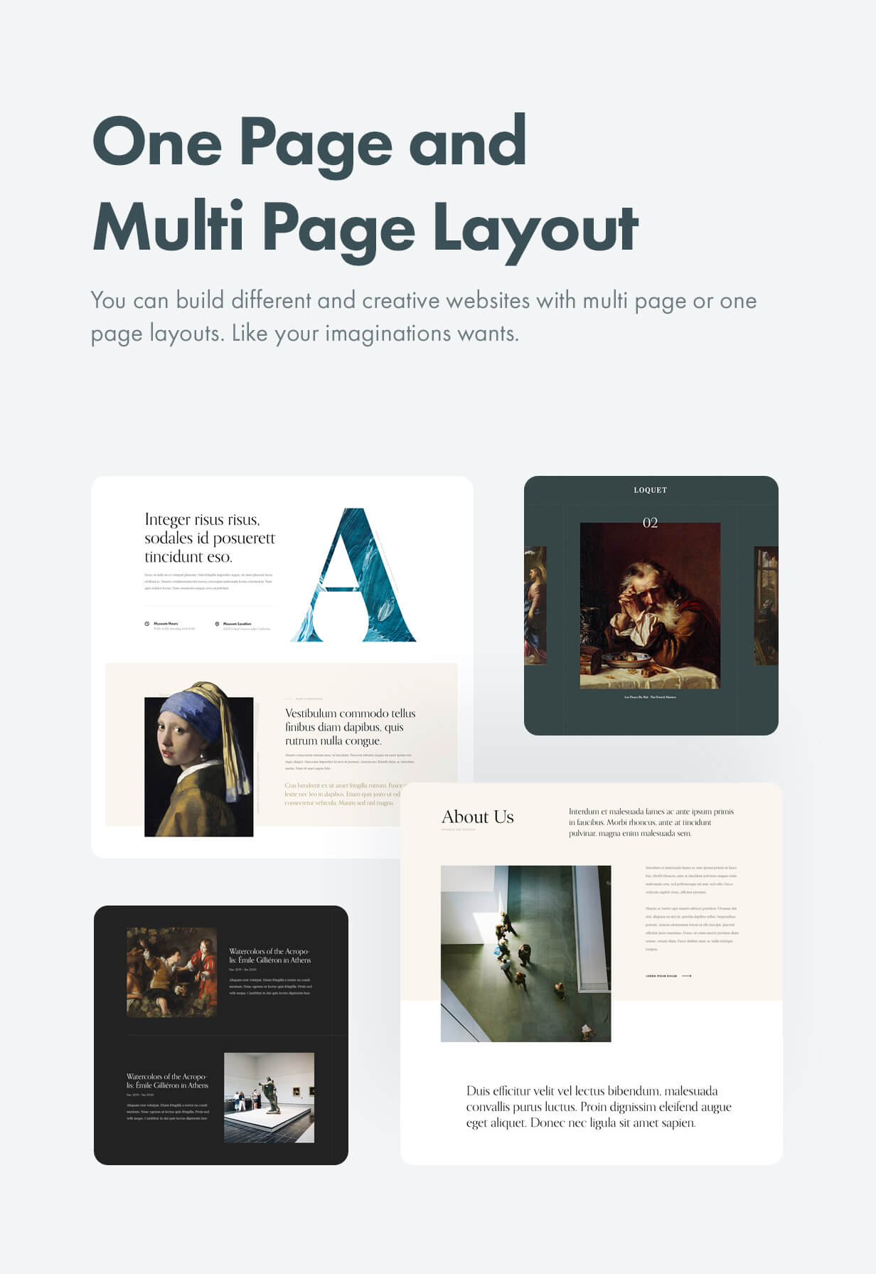 One page and multi page layout