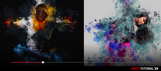 Water Color Splatter Photoshop Action - 1
