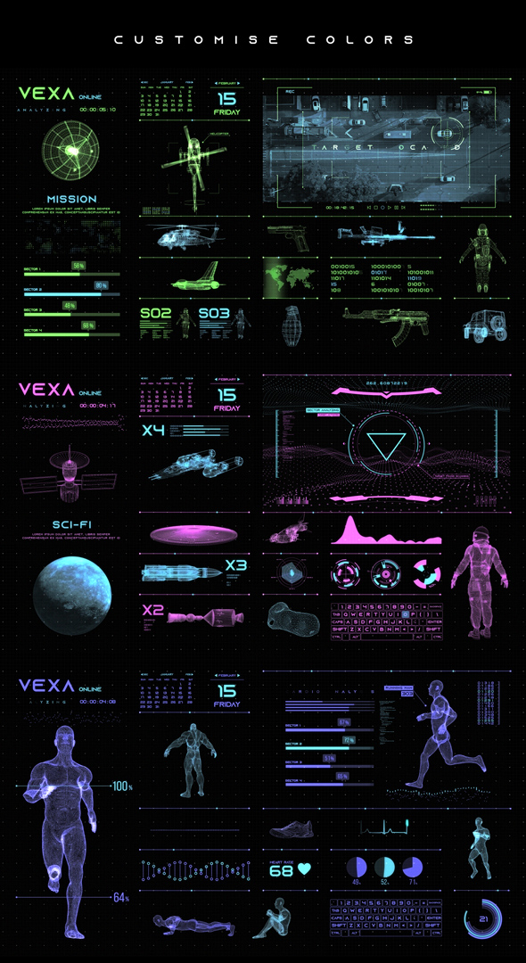 Vexa HUD Infographics Essential Graphics | Mogrt - 9